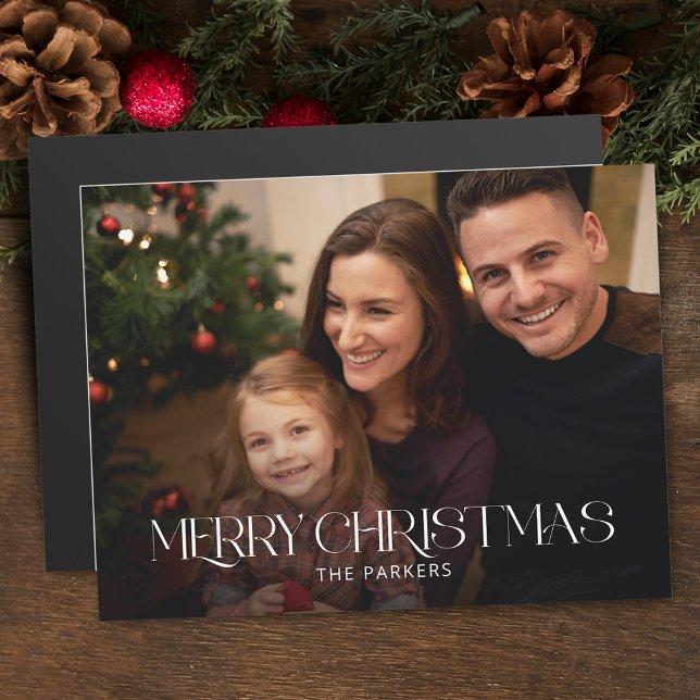 Modern Merry Christmas Typography Photo (Creator Uploaded)