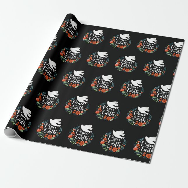 Modern Merry Christmas Wrapping Paper (Unrolled)