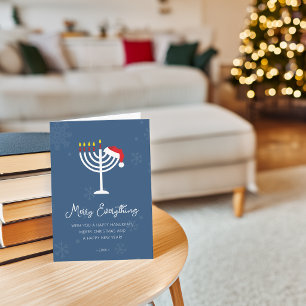Modern Merry Everything Christmas Hanukkah Holiday Card