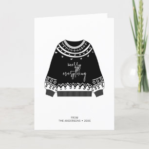 Modern Merry Everything Christmas Sweater Holiday  Card