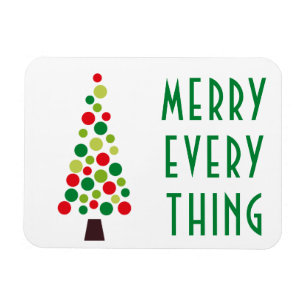 Modern Merry Everything Holiday Tree Magnet