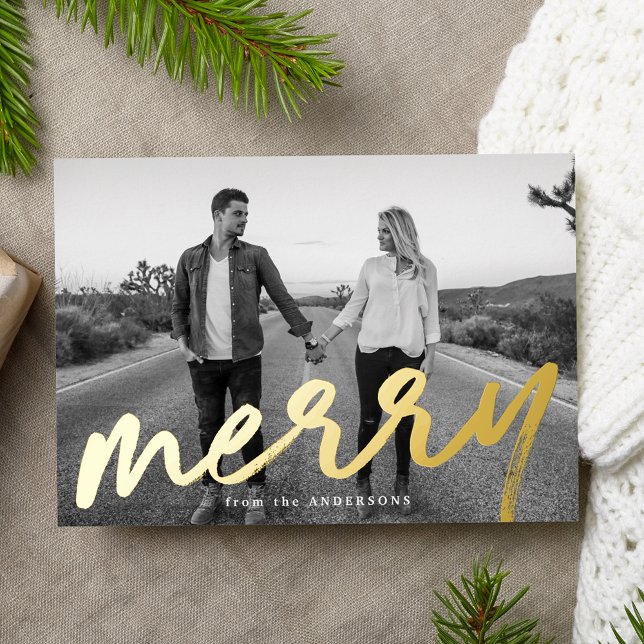 Modern Merry Gold Luxe Photo (Creator Uploaded)