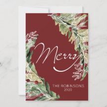 Modern & Merry in Berry Holiday Card