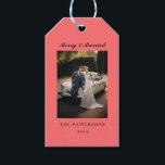Modern Merry Married customer specific photo  Gift Tags<br><div class="desc">"Merry Married" Christmas,  customer specific photo holiday gift tag.</div>