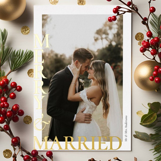 Modern Merry Married Photos Gold Script (Creator Uploaded)
