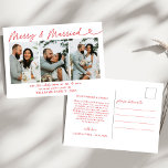 Modern Merry & Married Wedding Photo Christmas  Holiday Postcard<br><div class="desc">Send festive holiday greetings with our Modern Merry & Married Wedding Photo Christmas Holiday Postcard! Featuring a cherished wedding photo alongside the joyful Merry & Married message in sleek, modern typography, this postcard beautifully captures the warmth of your first holiday season as newlyweds. The clean, elegant design allows your photo...</div>