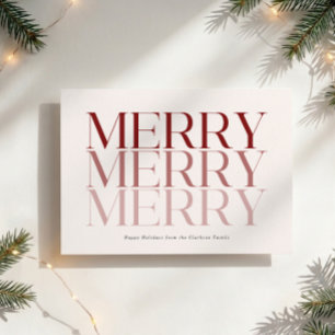Modern Merry Merry Merry Non-Photo Christmas Card