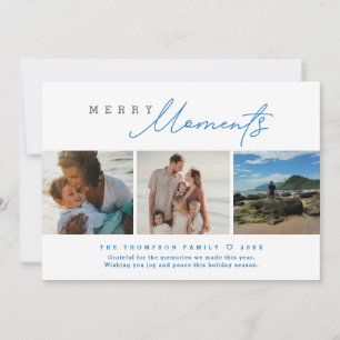 Modern Merry Moments Multi-Photo Beach Holiday Card