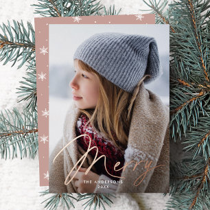 Modern Merry Signature Script Dusty Rose Photo