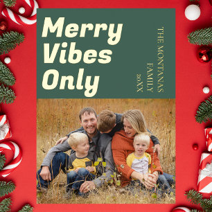 Modern Merry Vibes Only Family Photo Olive Green