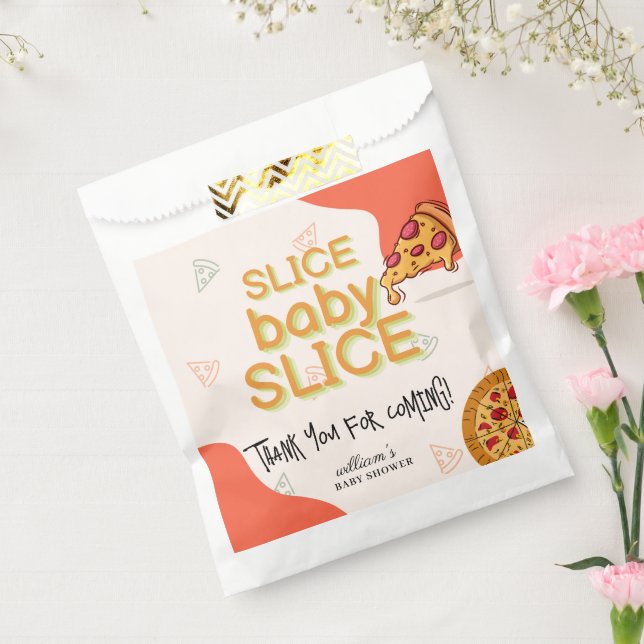 Modern Messy Slice Baby Slice Pizza Baby Shower Favour Bags (Sealed)