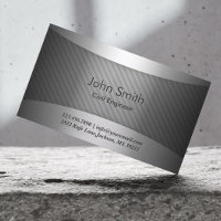 Modern Metal Civil Engineer Business Card