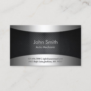 Modern Metal Professional Auto Mechanic Repair Business Card