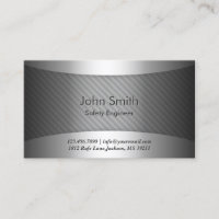 Modern Metal Safety Engineer Business Card