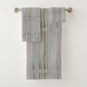 Modern Metalic Stripes Bath Towel Set