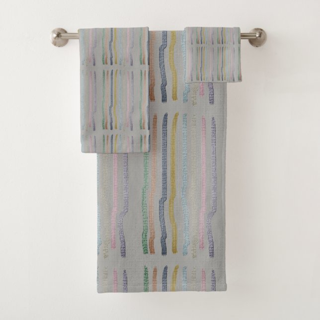 Modern Metalic Stripes Bath Towel Set (Insitu)