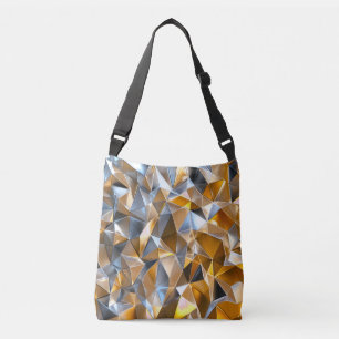 Modern Metallic Abstract Gold Silver Geometric Crossbody Bag