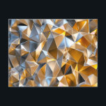 Modern Metallic Abstract Gold Silver Geometric Holiday Postcard<br><div class="desc">Faceted geometric shapes in shimmering gold and silver tones.</div>