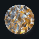 Modern Metallic Abstract Gold Silver Geometric Paper Plate<br><div class="desc">Faceted geometric shapes in shimmering gold and silver tones.</div>