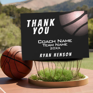 Modern Metallic Ball Black Thank you Coach Card