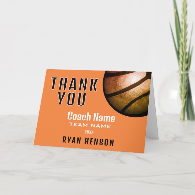 Modern Metallic Ball Thank you Coach Card (Front)