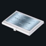 Modern metallic blue stainless steel look business card holder<br><div class="desc">Modern simple,  minimalistic image of a blue metallic background stainless steel look with a shiny blue accent.</div>