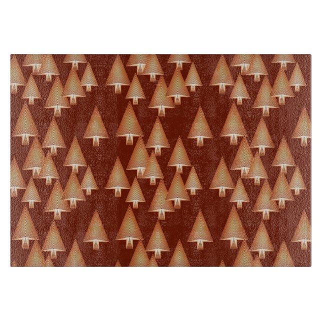 Modern metallic Christmas trees - copper Cutting Board (Front)