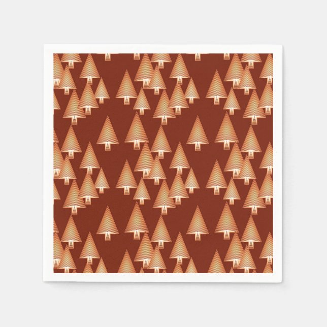 Modern metallic Christmas trees - copper Napkin (Front)