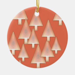 Modern metallic Christmas trees - copper & rust Ceramic Tree Decoration