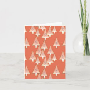 Modern metallic Christmas trees - copper & rust Holiday Card