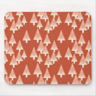Modern metallic Christmas trees - copper & rust Mouse Pad