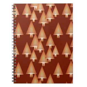 Modern metallic Christmas trees - copper Spiral Notebook