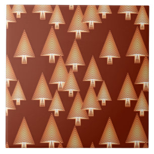 Modern metallic Christmas trees - copper Tile