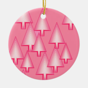 Modern metallic Christmas trees - coral pink Ceramic Tree Decoration