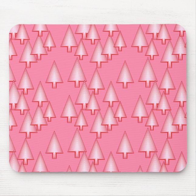 Modern metallic Christmas trees - coral pink Mouse Pad (Front)