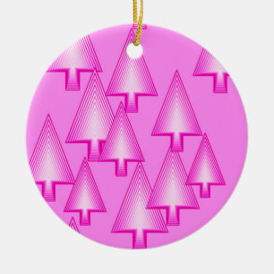 Modern metallic Christmas trees - orchid pink Ceramic Tree Decoration