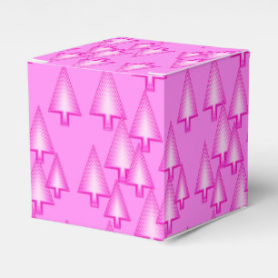 Modern metallic Christmas trees - orchid pink Favour Box