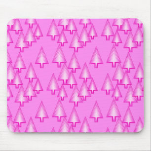 Modern metallic Christmas trees - orchid pink Mouse Pad