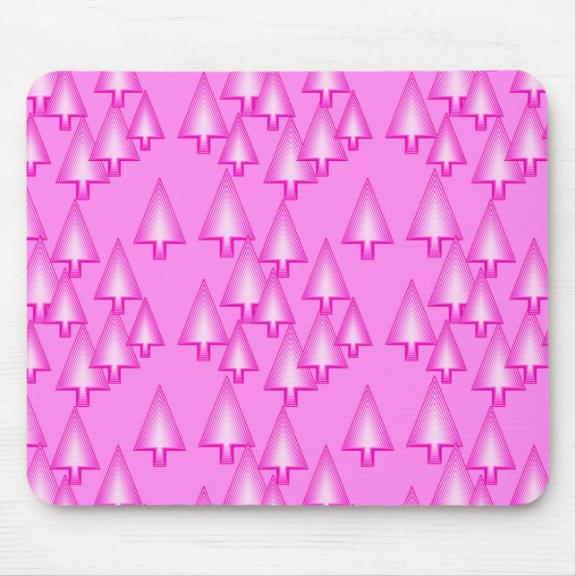 Modern metallic Christmas trees - orchid pink Mouse Pad (Front)