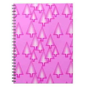 Modern metallic Christmas trees - orchid pink Spiral Notebook