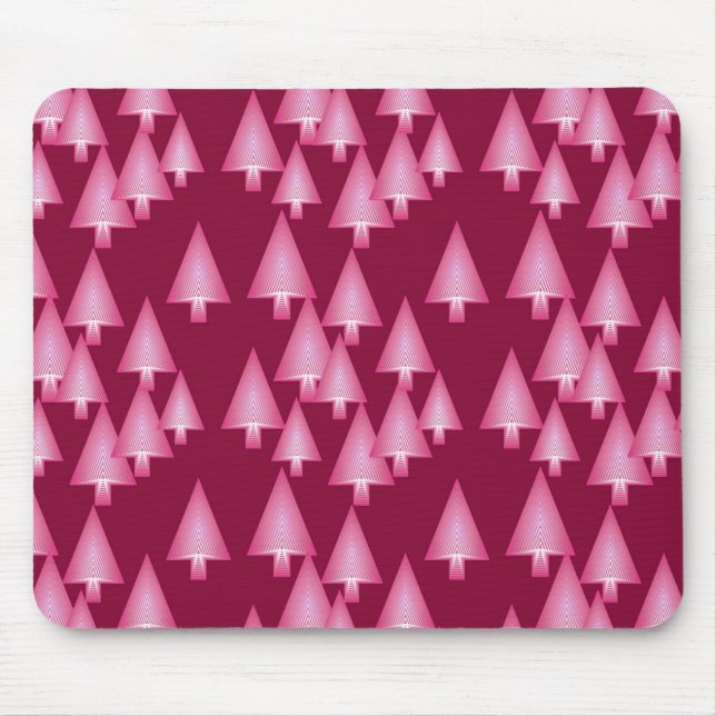 Modern metallic Christmas trees - pink & wine Mouse Pad (Front)