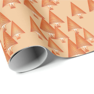 Modern metallic Christmas trees - rose gold Wrapping Paper
