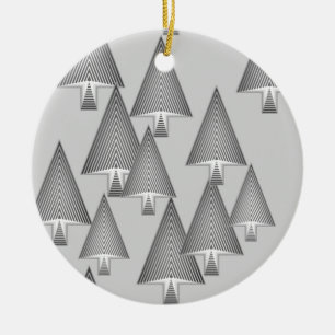 Modern metallic Christmas trees - silver grey Ceramic Tree Decoration