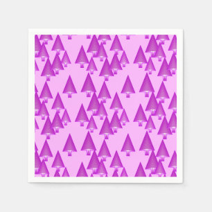 Modern metallic Christmas trees - violet Napkin