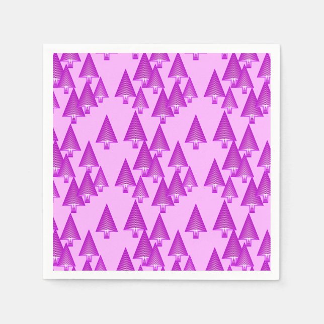 Modern metallic Christmas trees - violet Napkin (Front)