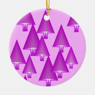 Modern metallic Christmas trees - violet purple Ceramic Tree Decoration