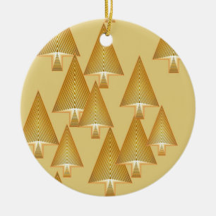 Modern metallic Christmas trees - yellow gold Ceramic Tree Decoration