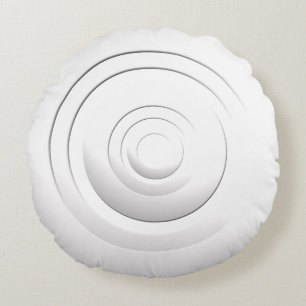Modern Metallic Circles White with any Colour Round Cushion