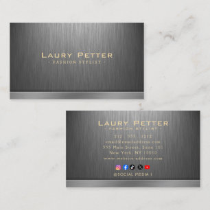 Modern Metallic  Design Stainless Steel Look Business Card