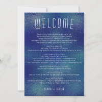 Modern Metallic Foil Itinerary Wedding Welcome
